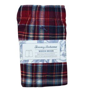 Tommy Bahama Boxer Shorts Red Plaid Multicolor 100% Cotton NWT